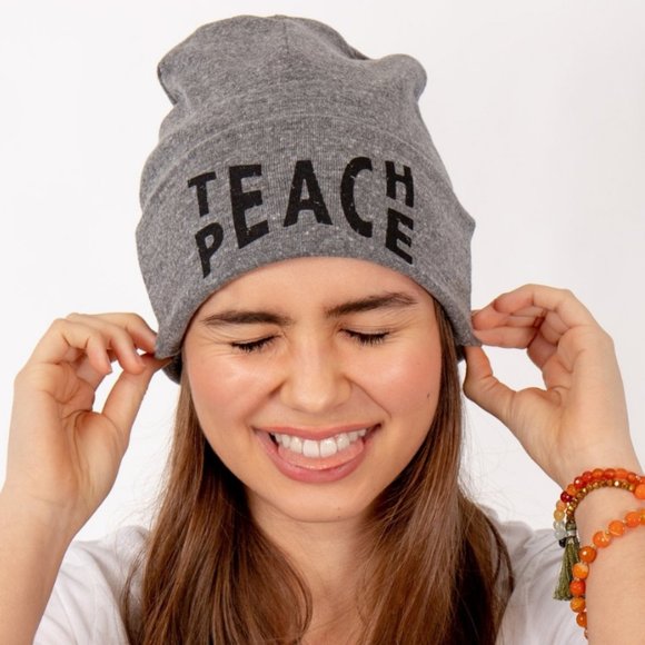 SuperLoveTees Accessories - 'TEACH PEACE' Knit Beanie
